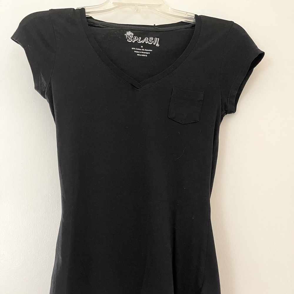 Splash Black Top with Front Pocket